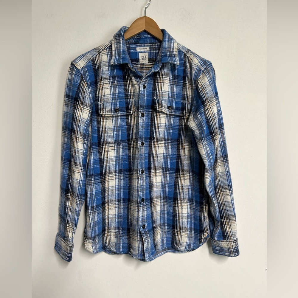 Gap Women’s Small Heavyweight‎ Shaket Flannel Shirt Outdoor Cotton Pockets Plaid